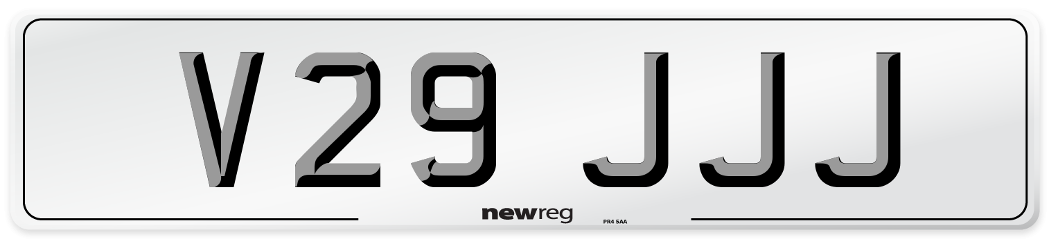 V29 JJJ Number Plate from New Reg